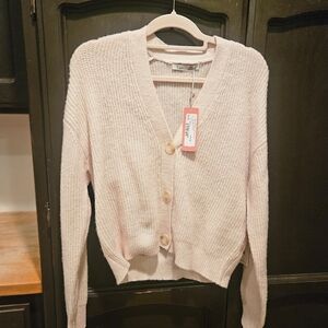NWT Dex Pink Lemonade Cropped Knit Cardigan Very Soft